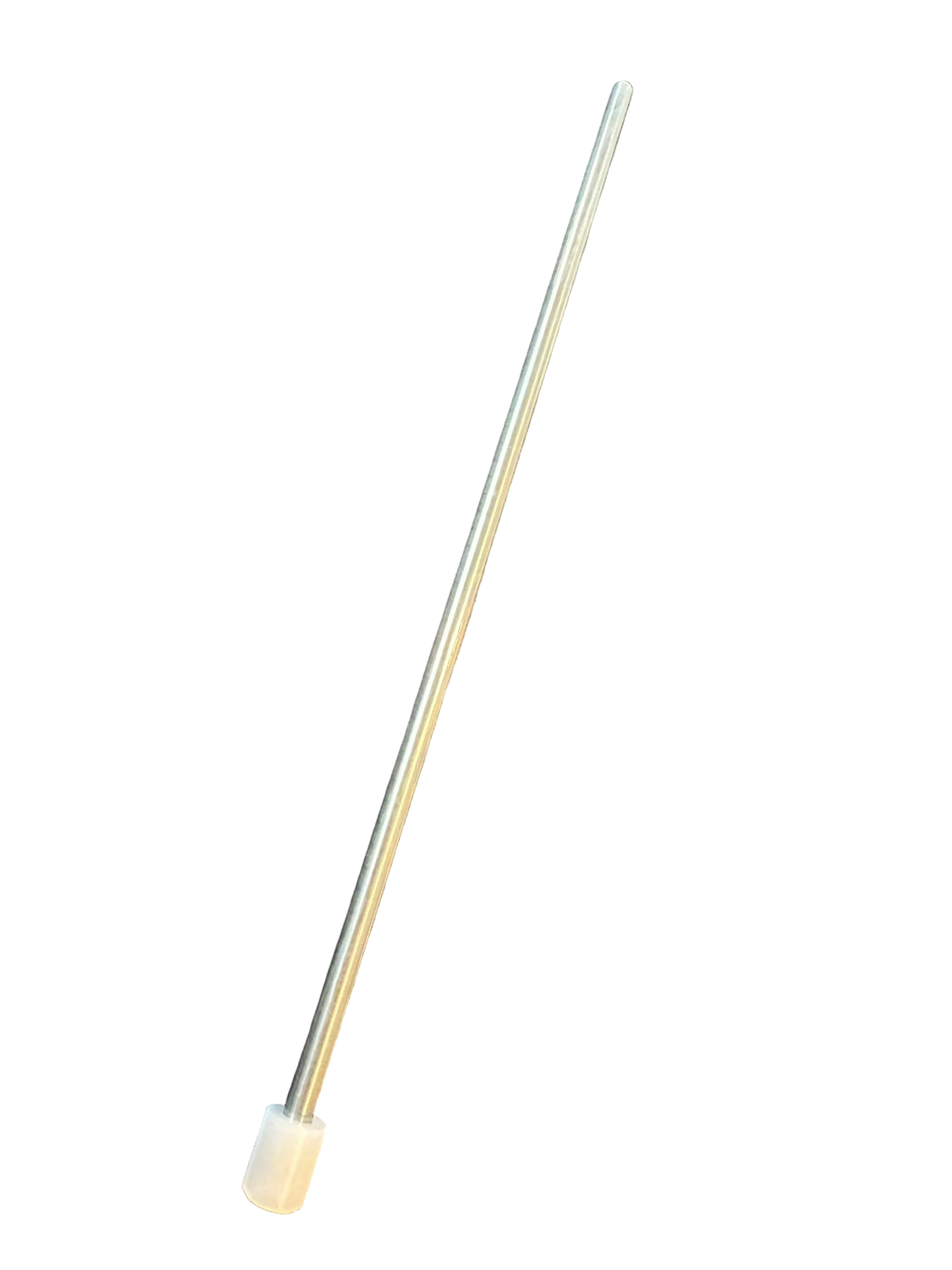 A single metal rod with two different sections, likely used as a replacement part for a lid or door.