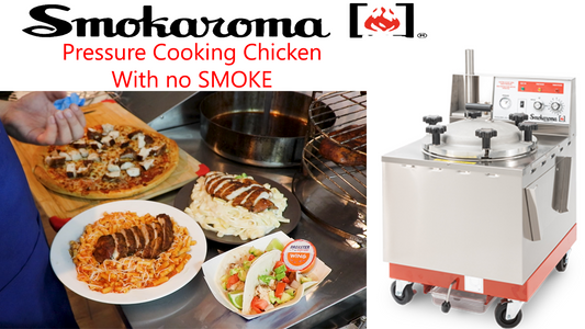 Broaster Smokaroma precooking and smoking chicken for different entrees.  Amazing!
