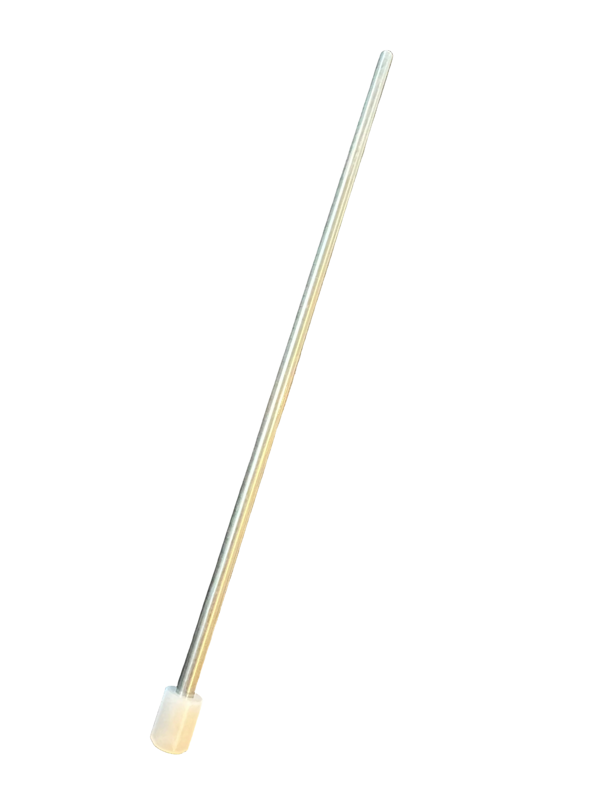 A single metal rod with two different sections, likely used as a replacement part for a lid or door.